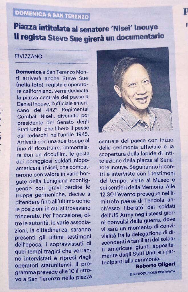 Director Steve Sue in Italy to shoot documentary